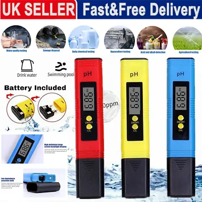 £5.49 • Buy PH Meter LCD Digital Electric Tester Pen Water Hydroponics Test Kit Aquarium