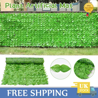 Artificial Hedge Fake Ivy Leaf Garden Fence Privacy Screening Roll Wall Panel UK • £21.99
