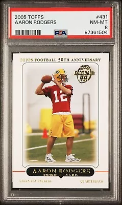 2005 Topps Aaron Rodgers Rookie #431 PSA 8 • $39.99