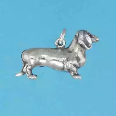 DACHSHUND DOG 3-D CHARM - 22k Gold Vermeil Or .925 Sterling Silver - USA MADE • $50