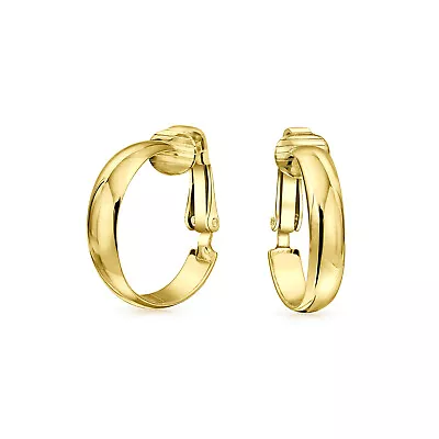 Simple Rose Gold .925Sterling Silver .75 Inch Clip On Hoop Earrings • $64.99