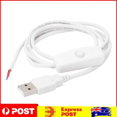 $8.99 • Buy 1m USB Power Supply Cable 2 Wire USB 2.0 Male Cord Extension DIY With Switch