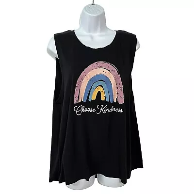 C&C California Swing Tank Top XL Black Choose Kindness Rainbow Womens Muscle Tee • $19.95