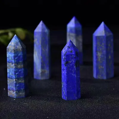 50-60mm AAA Natural Lapis Lazuli Quartz Crystal Point Wand Obelisk Healing Stone • $5.08