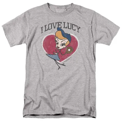I Love Lucy Baseball Diva Logo T Shirt Mens Licensed Classic TV Show Sport Grey • $17.49