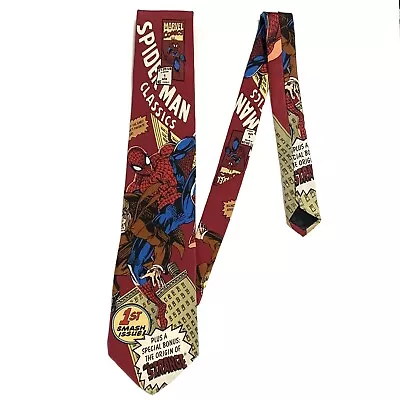 Marvel Comics Spider-Man Necktie All Silk Esquire Neckwear 1992 Made In USA • $37.95