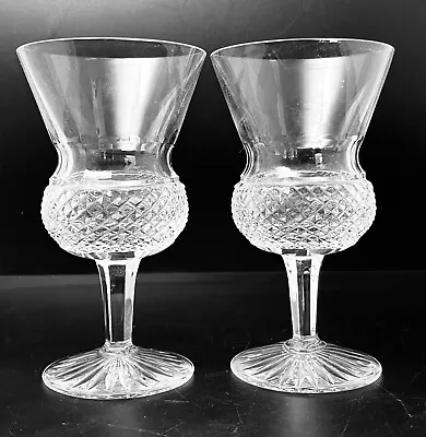 Edinburgh Crystal Thistle Plain Cut White Wine Glasses X2 • £40