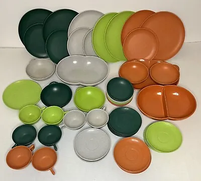 53 Pcs Melmac Color Flyte Branchell Bowls Cups Saucers Plates Camping Serving • $106