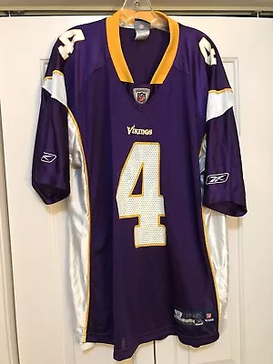 Reebok On Field 4 Brett Favre Mens XL Nylon Purple Mesh Football Vikings Jersey • $18.88