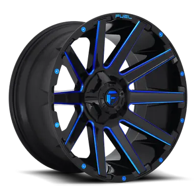 1 20 Inch Black Blue Wheel Rim Fuel D644 Contra 20x10 Chevy Ford RAM Truck 6 Lug • $479