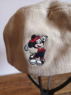 Genuine Walt Disney World Mickey Mouse Pro Khaki Newsboy Cabbie Golf Men's Cap • £19.99