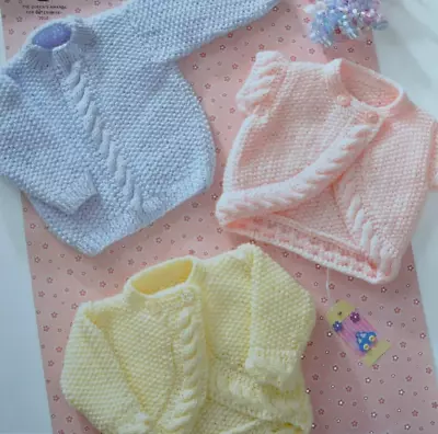 (105)Knitting Pattern - Baby's Aran Jacket Bolero Sweater 16 -22   0-18 Months • £1.99