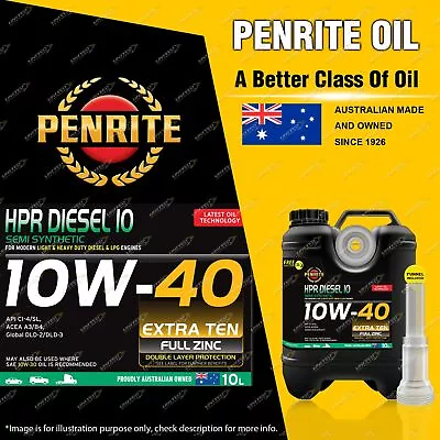 Penrite Semi Synthetic HPR Diesel 10 10W-40 Engine Oil Premium Quality 10L • $136.25