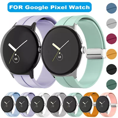Magnetic Sport Silicone Strap Band For Google Pixel Watch Replacement Bracelet • $5.69