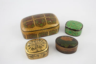 £10.56 • Buy 4 X Assorted Vintage PAPIER MACHE TRINKET BOXES