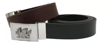 Welsh Dragon  Black Or Brown Leather Belt And Buckle Set In A Gift Pouch 391 • £39.99