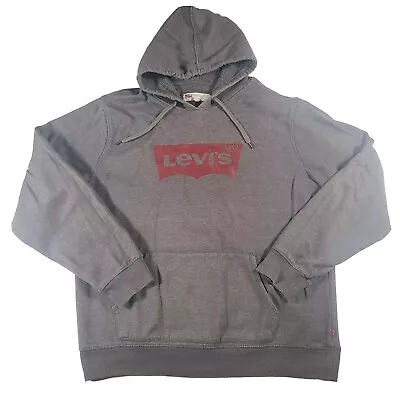 Levis Hoodie Mens Size XL Extra Large Grey Fleece Hooded Sweatshirt Pullover • $21.99