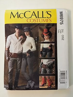 McCalls 6975 - Steampunk Spats Gloves Hats Belts Cosplay Pattern UC FF Size OSZ • $5.99