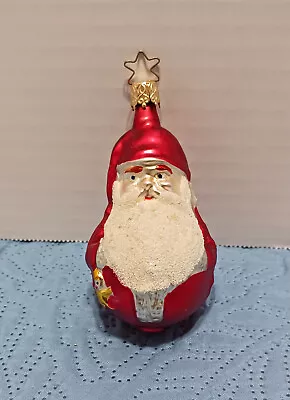 Vintage Inge Glas Blown Glass Santa Claus Holding Toy  Christmas Ornament  • $14.99