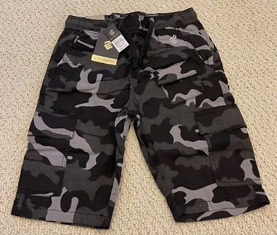 $14.99 • Buy NWT Men’s Rocawear Black Camouflage Elastic Waist Cargo Pocket Shorts ALL SIZES