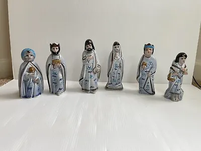 “Tonala” Style Mexican Ceramic Nativity Partial Set Wisemen Joseph And Mary • $25