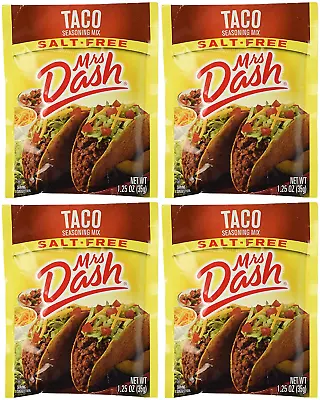 Mrs Dash Salt Free Taco Seasoning Mix 1.25 Oz Packets 4 Pack • £9.68