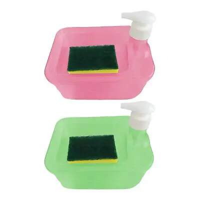 Soap Dispenser And Scrubber Holder Lightweight Compact Dish Washing Soap Liquid • £6.58