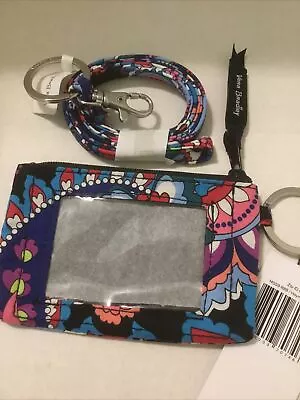 Vera Bradley HAYMARKET PAISLEY  Zip ID Case And Lanyard Set Change Purse NWT • $16.63