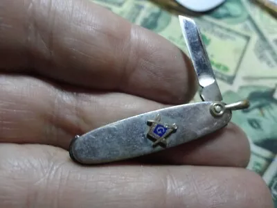 Vintage Small Key Chain Or Watch Fob Masonic Lodge Pocket Knife • $18.95