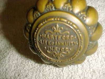 RARE Antique DOORKNOB  -  HARTFORD LIFE & ANNUITY INS CO  -  BEAUTIFUL • $125