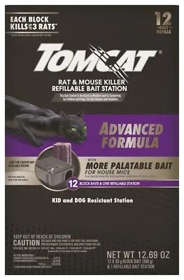 Tomcat 0372705/3730405 Rat And Mouse Killer Refillable Bait Station -12.69 Oz. • $23.25