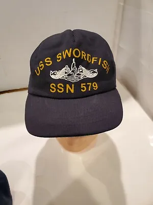USS Swordfish SSN-579 Ball Cap Embroidered Submarine Dolphins Vet Navy Sub Hat • $9.95
