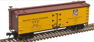 Atlas N Scale 40' Wood Reefer Pacific Fruit Express/PFE/SP/UP Overland #34511 • $27.99