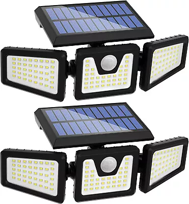 2Pack 118 LED Solar Lights Outdoor Waterproof Motion Sensor Security Lamp 3 Head • $29.99