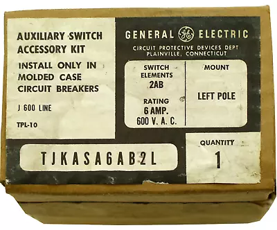 GE TJKASA6AB2L Auxiliary Switch Accessory TJK TKM Kit Left Pole Mount 6A 600V • $199