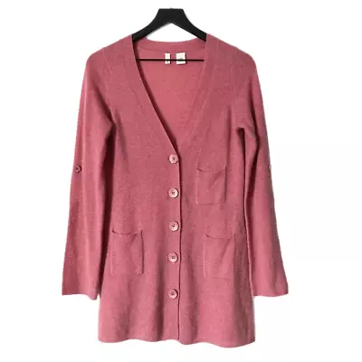 Anthropologie Moth 100% Cashmere Cardigan Red Button Front Size Medium • $39