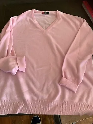 Men's Shephe 100% Pink Cashmere V Neck Sweater Size XXL XXXL NWOT • $149.99