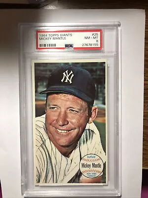 Mickey Mantel 1964 Topps # 25 Giant Card PSA 8 • $775