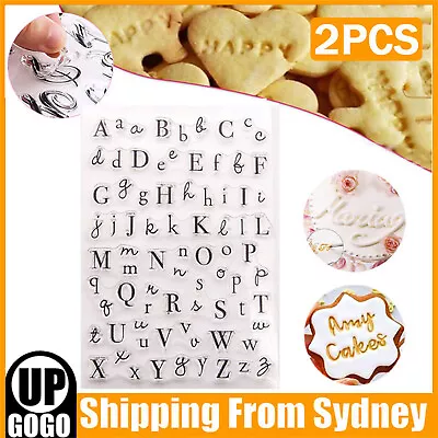 2X Alphabet Letter Cookies Biscuit Stamp Embosser Mold Cutter Fondant Cake Decor • $7.28