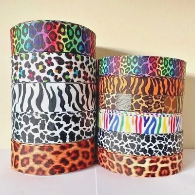 £0.99 • Buy ANIMAL Skin Leopard Cow Zebra Printed Cake Craft Gift Wrap Grosgrain Ribbon