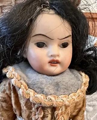 Antique 8” German Bisque AM Oriental Doll Perfect W/mohair Wig • $221.25