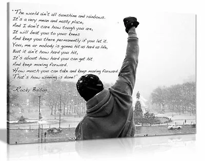 Rocky Canvas Print Hope Quote Canvas Wall Art Picture Print • £34.99