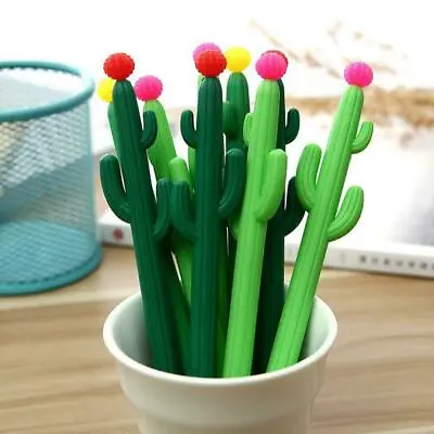 Cute Cactus Design Gel Pen Writing Pen Office School Gift 2024 Supplies B3A1 • $0.99