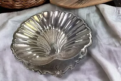 Vintage Sheffield Silver Plate Shell Serving Platter 15” • $26.24