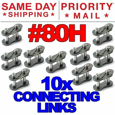 (10) #80H Heavy Duty Roller Chain Connecting Links • $24.95