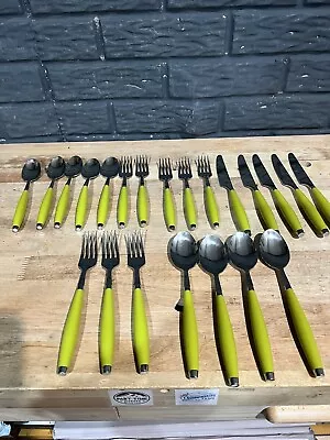 Lot Of 22 Vintage Lime Green Fiestaware Silverware Flatware NOT COMPLETE • $64.95