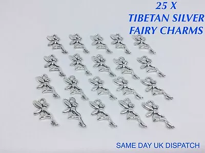 £2.99 • Buy 25 X Tibetan Metal Sitting Fairy Charms For Bracelet Jewellery Pendant Making