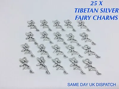 25 X Tibetan Metal Sitting Fairy Charms For Bracelet Jewellery Pendant Making • £3.49