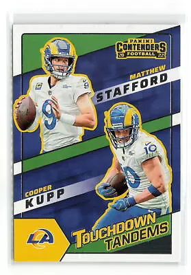 MATTHEW STAFFORD COOPER KUPP #tdt-lar 2022 CONTENDERS RAMS TOUCHDOWN TADEMS • $1.85