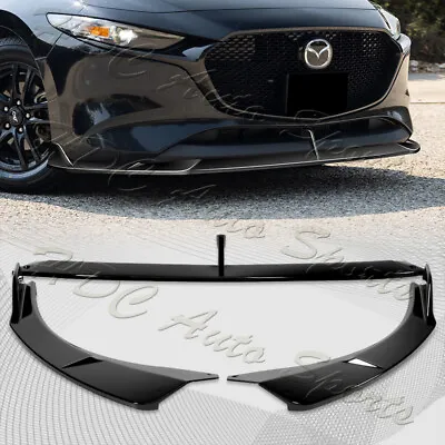 For 2019-2024 Mazda 3 Hatchback MS-Style Painted Black Front Bumper Lip Spoiler • $99.99